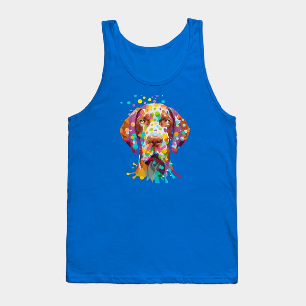 Pointer Dog Pointy Dotted Design Tank Top by Furrban
